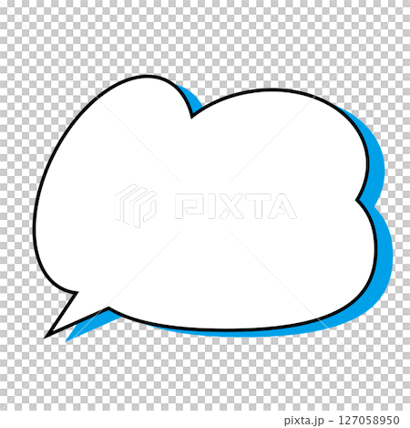 シンプルな吹き出しのイラスト　もこもこ 127058950