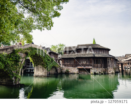 中国　烏鎮　西柵　景色 127059171