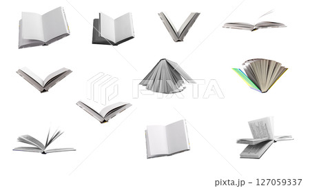 Open book with blank pages, symbolizing education and knowledge. Perfect for reading, studying, and 127059337
