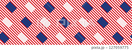 Banner in the style of the American flag. 127059775