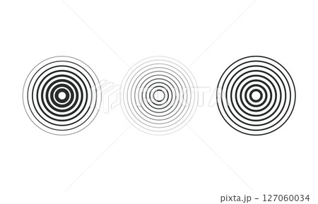 モノクロのレーダーサークルのイラスト 127060034