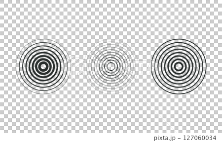 モノクロのレーダーサークルのイラスト 127060034