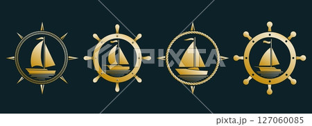 Sailboat emblem set 127060085
