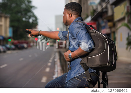 portrait of young african man. portrait of young african man. 127060461