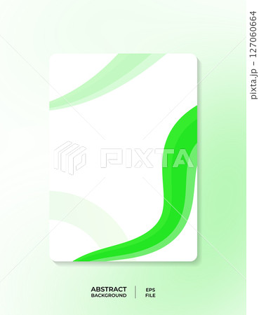 Vibrant Green Abstract Background Design with Smooth Curves and White Space ideal for Presentations or Branding 127060664