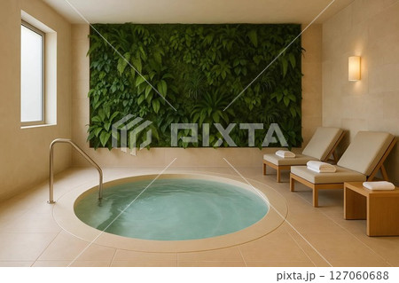 Modern Spa Interior with Relaxing Ambiance Modern Spa Interior with Relaxing Ambiance 127060688