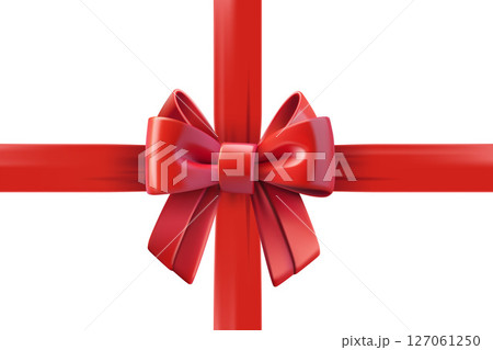 Red ribbon with a bow. Design template. 3d vector illustration Red ribbon with a bow. Design template. 3d vector illustration 127061250