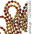 Metallic rainbow bead chain on white background 127061381