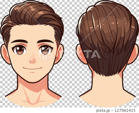 カットモデルのオールバックの男性のイラスト 127062425