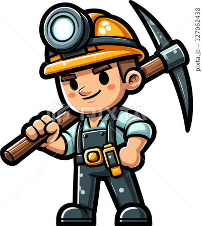 炭鉱作業員の男性のイラスト 炭鉱作業員の男性のイラスト 127062438