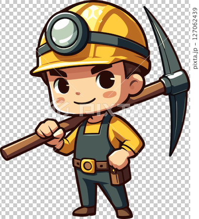 炭鉱作業員の男性のイラスト 炭鉱作業員の男性のイラスト 127062439