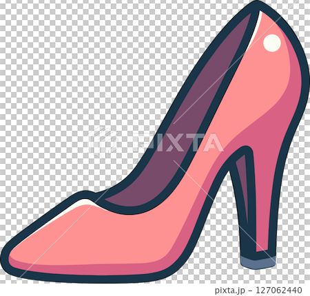 ピンクのハイヒールのイラスト 127062440