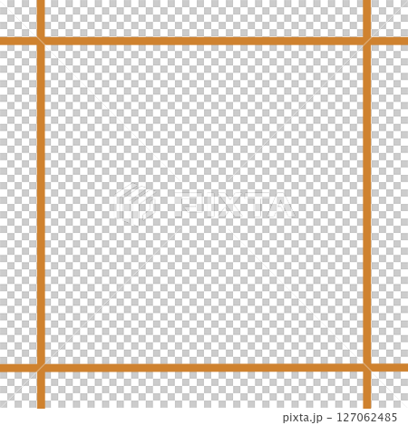 オレンジの交差ラインによるシンプル囲み枠(正方形)・背景透過フレーム素材(線画のみ) オレンジの交差ラインによるシンプル囲み枠(正方形)・背景透過フレーム素材(線画のみ) 127062485