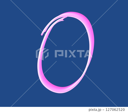 Zero number. Modern icon with zero number on blue background. Modern font. illustration 127062520