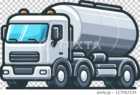 シンプルなタンクローリー車のイラスト 127062534