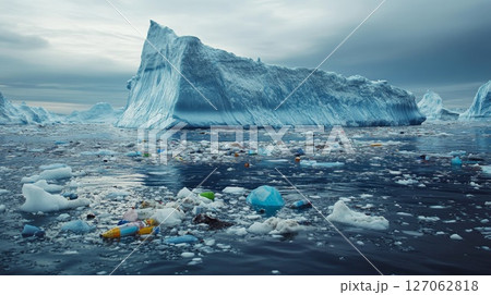 A Massive Iceberg Amidst a Sea of Plastic Pollution 127062818
