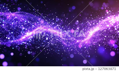 Abstract Purple and White Glowing Network of Connected Dots 127063871