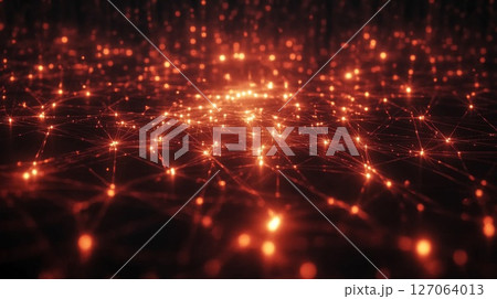 Abstract Network of Connected Glowing Points 127064013
