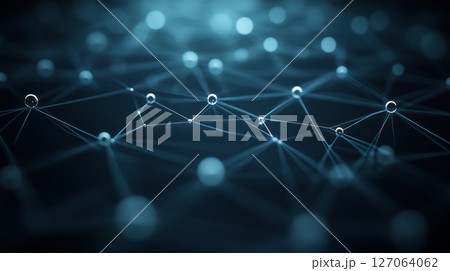 Abstract Network with Glowing Spheres and Lines Abstract Network with Glowing Spheres and Lines 127064062