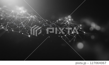 Abstract Black and White Digital Network Background 127064067
