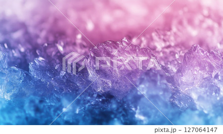 Close-up of Icy Crystalline Formations with Purple and Blue Hues Close-up of Icy Crystalline Formations with Purple and Blue Hues 127064147