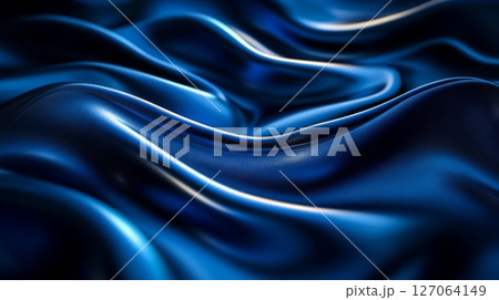 Abstract Draped Blue Fabric with Soft Light Reflection Abstract Draped Blue Fabric with Soft Light Reflection 127064149