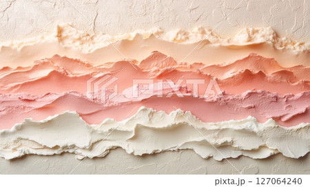 Creamy Swirls of Peach, Pink, and White Ice Cream Creamy Swirls of Peach, Pink, and White Ice Cream 127064240
