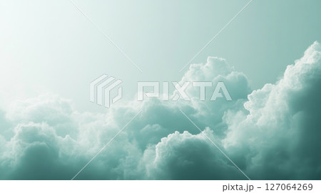 A Monochromatic View of a Sky Filled with Cumulus Clouds 127064269