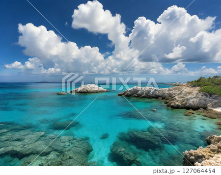 真夏の磯の潮だまり 127064454