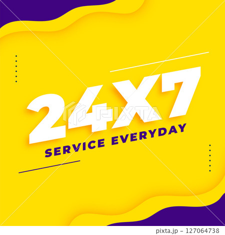 24 hours and 7 days service availability fluid style poster 127064738