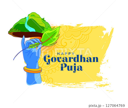 creative happy govardhan puja festival background for worship and blessing creative happy govardhan puja festival background for worship and blessing 127064769