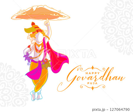 indian festival govardhan pooja celebration background for lord krishna blessing 127064790