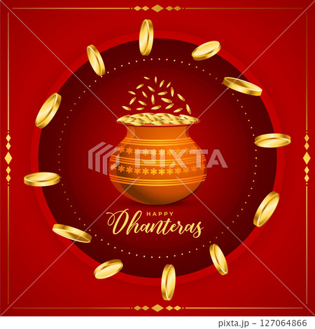 happy dhanteras religious event background celebrate festival of lights 127064866