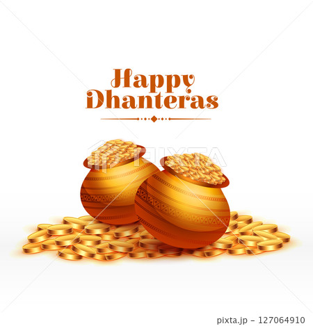 happy dhanteras cultural festival background worship goddess laxmi and ganpati 127064910