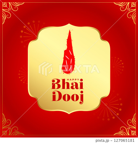 traditional bhai dooj wishes background with roli tilak design 127065181