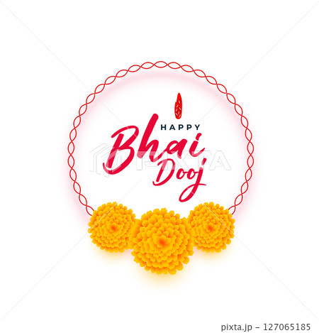 traditional bhai dooj celebration background with marigold flower design 127065185