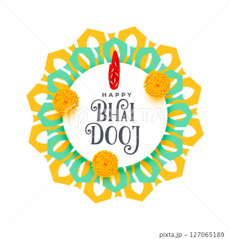 decorative happy bhai dooj festive background for hindu tradition decorative happy bhai dooj festive background for hindu tradition 127065189