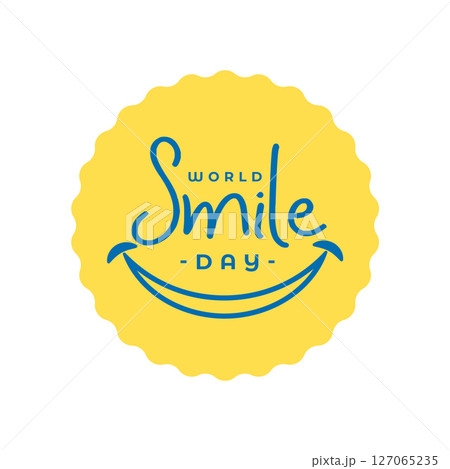 world smile day sticker background with laughing mouth design 127065235