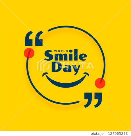 world smile day yellow background for funny expression 127065238