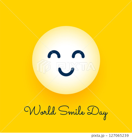 modern world smile day event background with cute cartoon smiley 127065239