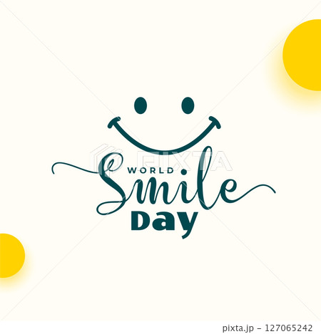 nice world smile day celebration card with cute cartoon face 127065242