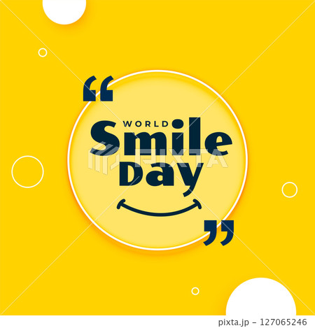 modern world smile day yellow background for smiling faces 127065246