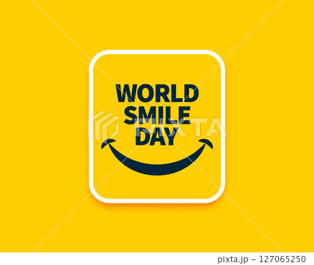 elegant world smile day yellow background for joyful emotion and expression 127065250