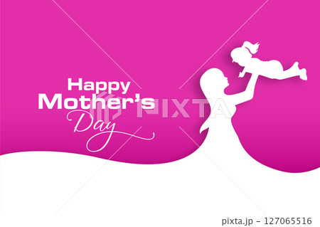 paper cut style mothers day card send mom love and care 127065516