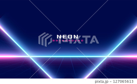 glowing neon lines for retro and synth inspired look background 127065613
