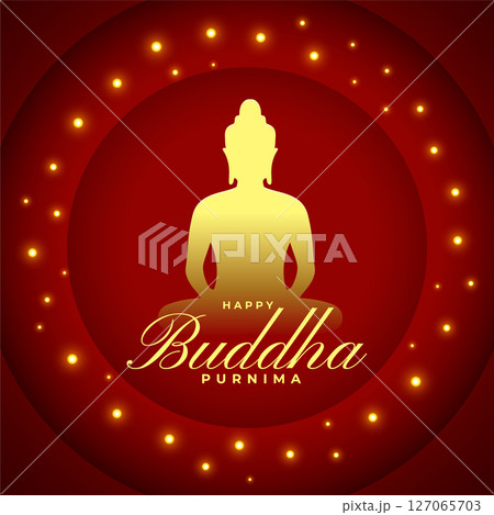 decorative buddha purnima festive background with golden touch decorative buddha purnima festive background with golden touch 127065703