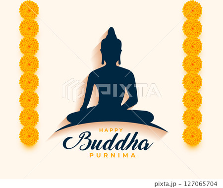 happy buddha purnima background with decorative floral lantern happy buddha purnima background with decorative floral lantern 127065704