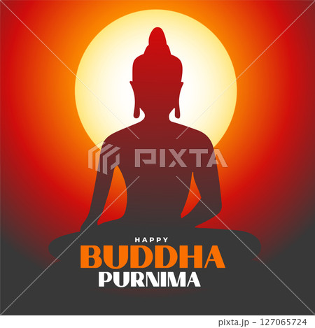 elegant buddha purnima greeting background for meditation and worship elegant buddha purnima greeting background for meditation and worship 127065724