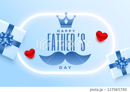 happy father's day holiday background with realistic giftbox design 127065780