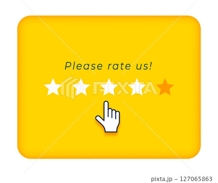 please rate us communication background for retail store promo 127065863